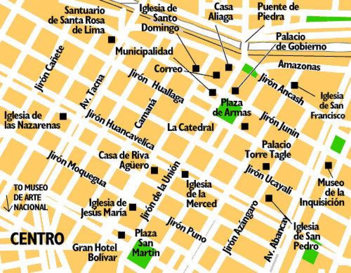 Mapa erdigunera Lima peru