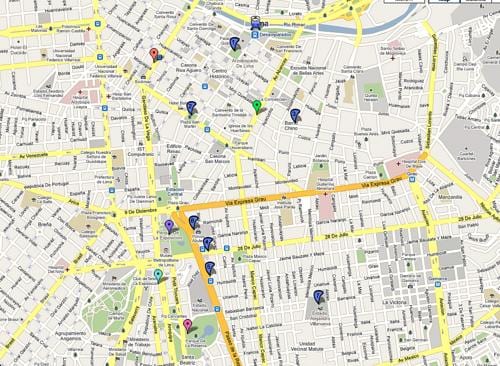 Lima peru autobus ibilbidea mapa