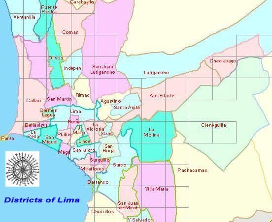 mapa Lima peru auzoetan