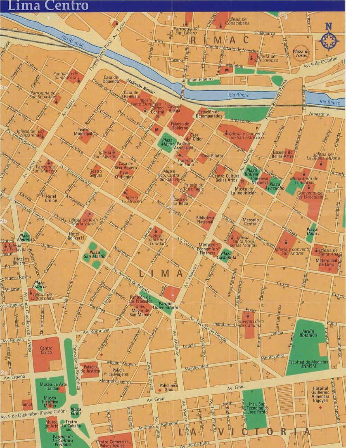 Lima peru hiriaren mapa