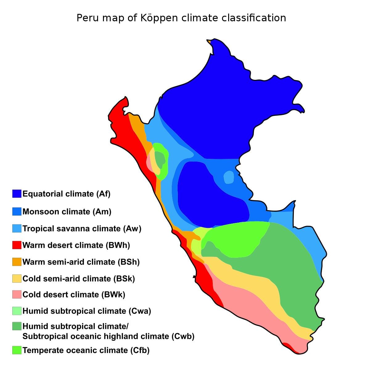 Mapa peru klima